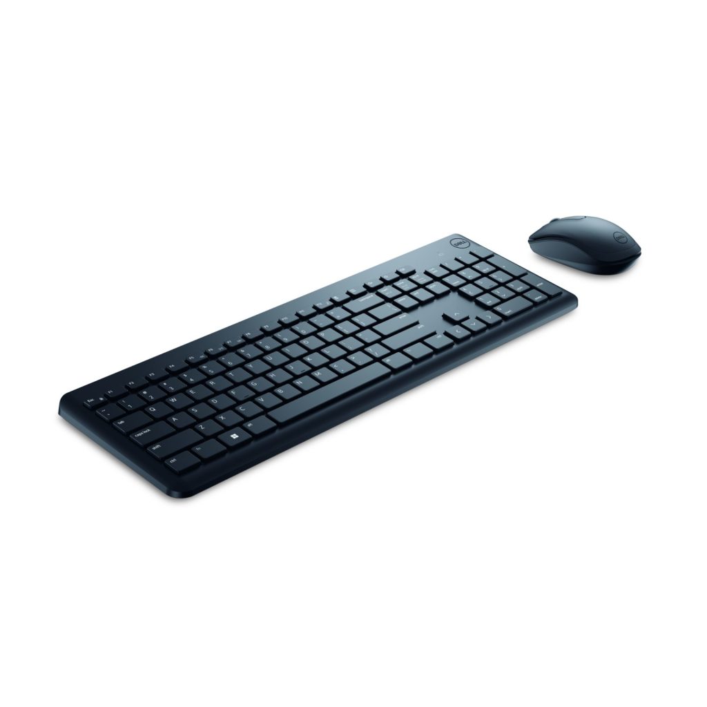 Dell KM3322 wireless keyboard and mouse combo in sleek black design, ideal for multi-device office and home productivity setups.