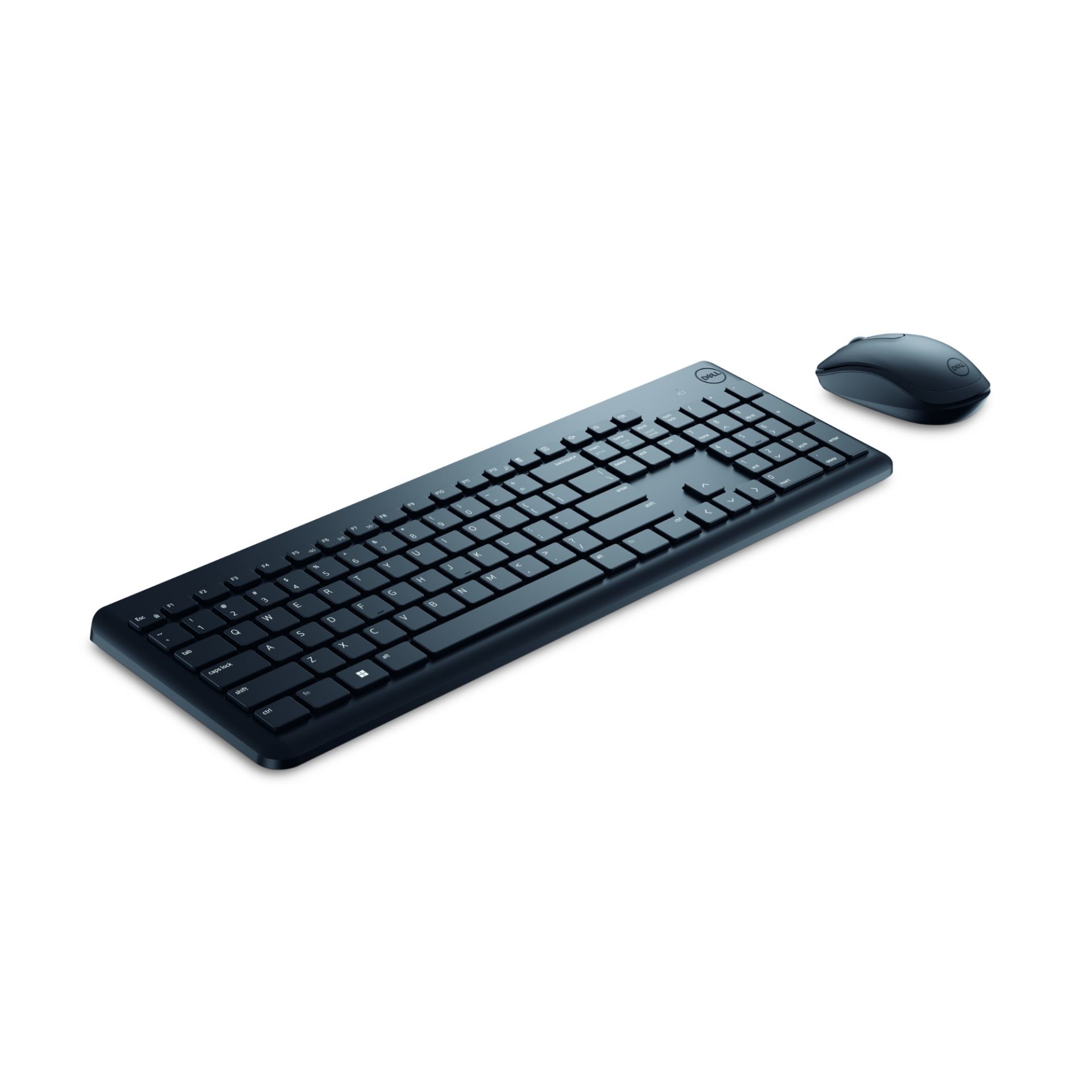 Dell KM3322 wireless keyboard and mouse combo in sleek black design, ideal for multi-device office and home productivity setups.